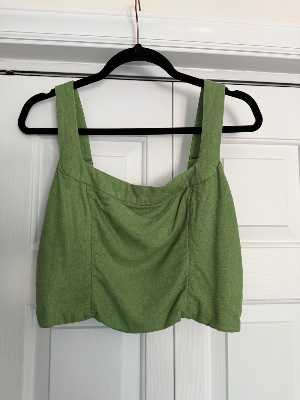 Abercrombie & Fitch Green Square Neck Crop Tank